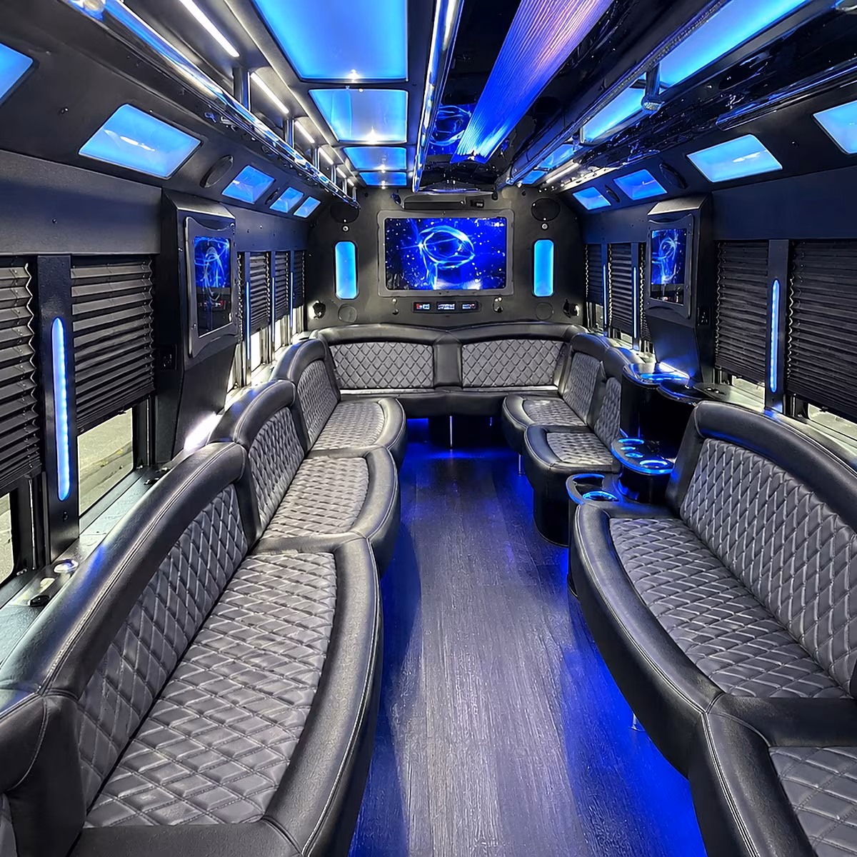 pompano beach 50 passenger party bus interior