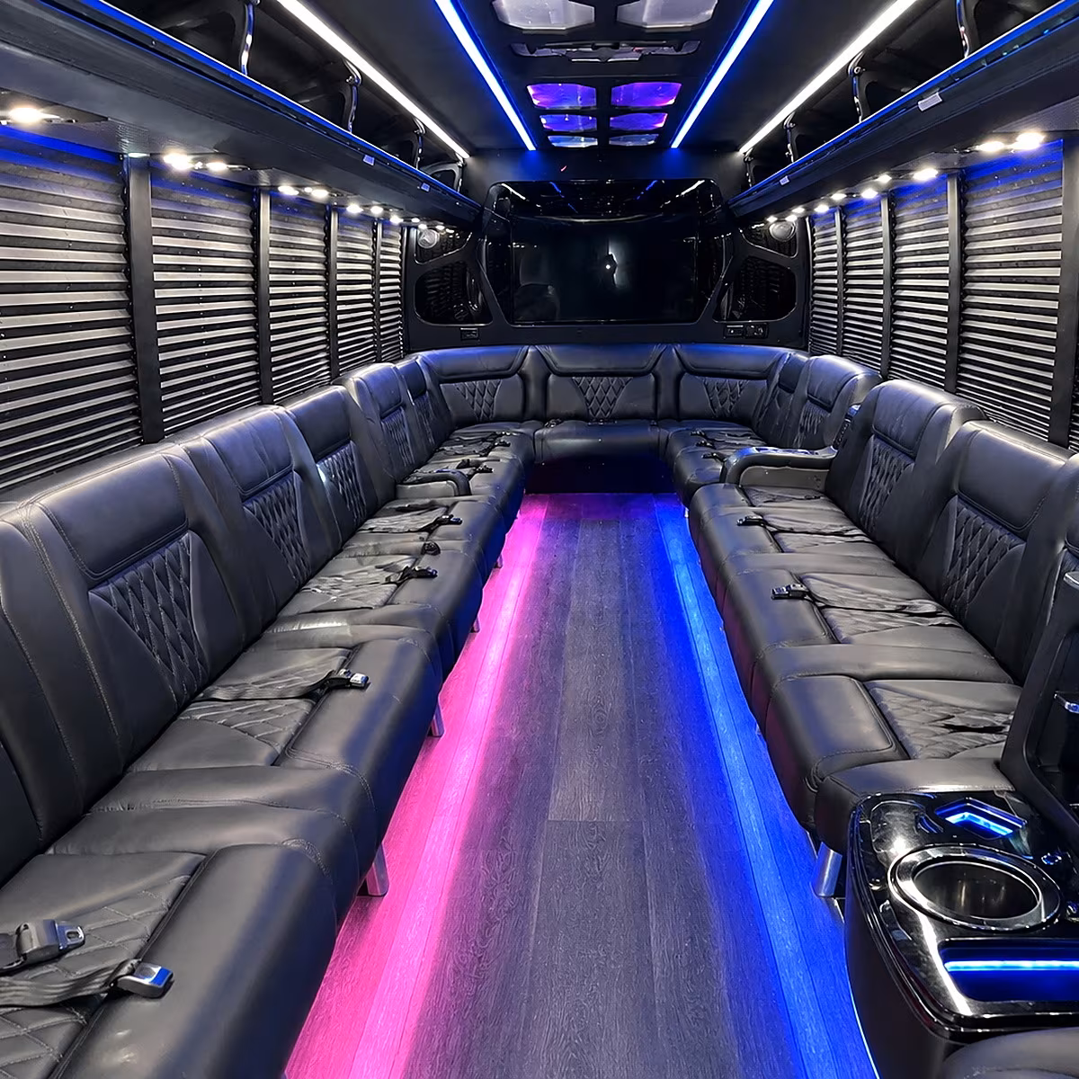 pompano beach party bus rental interior