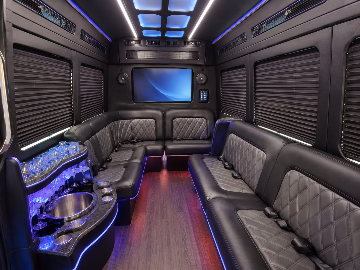 pompano beach sprinter limousine interior